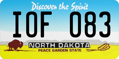 ND license plate IOF083