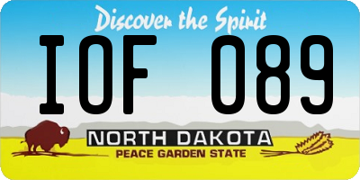 ND license plate IOF089