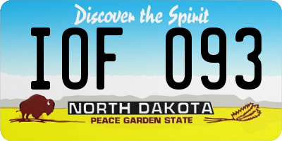 ND license plate IOF093