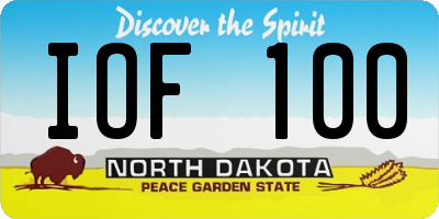 ND license plate IOF100