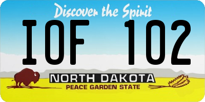 ND license plate IOF102