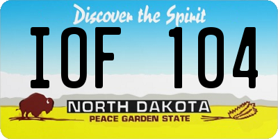ND license plate IOF104
