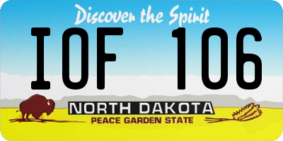 ND license plate IOF106