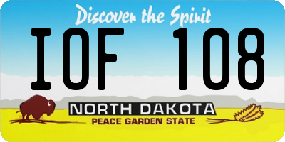 ND license plate IOF108