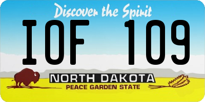 ND license plate IOF109