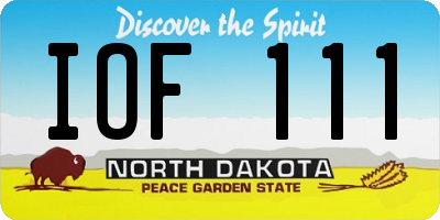 ND license plate IOF111