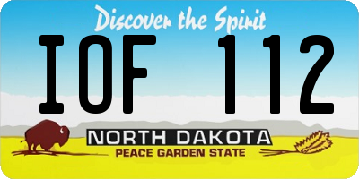 ND license plate IOF112