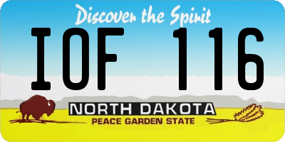 ND license plate IOF116