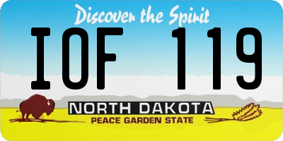ND license plate IOF119