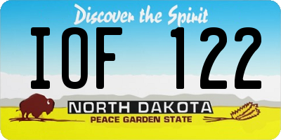 ND license plate IOF122