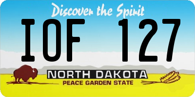 ND license plate IOF127
