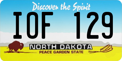 ND license plate IOF129