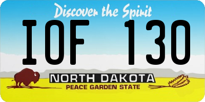 ND license plate IOF130