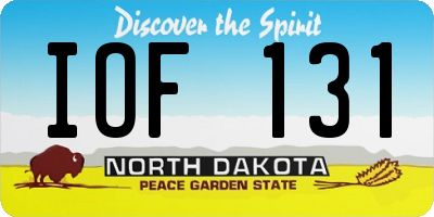 ND license plate IOF131