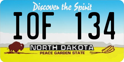 ND license plate IOF134