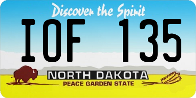 ND license plate IOF135