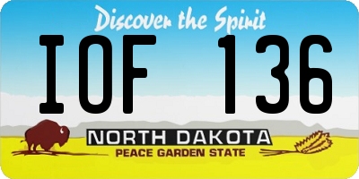 ND license plate IOF136
