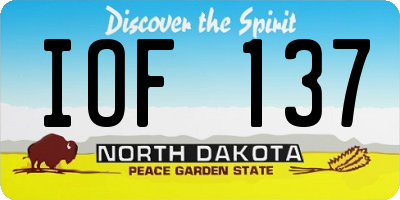 ND license plate IOF137