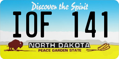 ND license plate IOF141