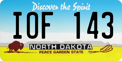 ND license plate IOF143