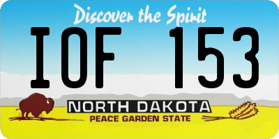 ND license plate IOF153
