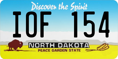 ND license plate IOF154