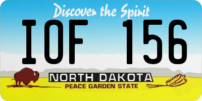 ND license plate IOF156