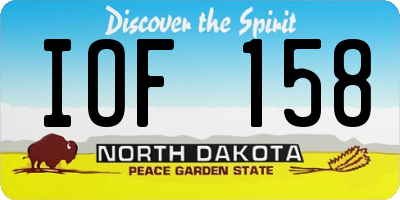 ND license plate IOF158