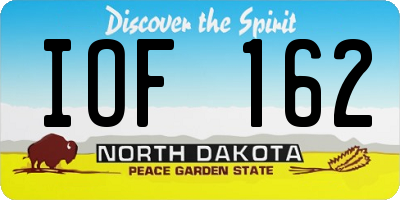 ND license plate IOF162