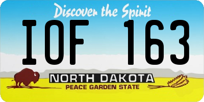 ND license plate IOF163