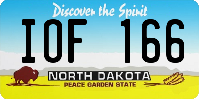 ND license plate IOF166