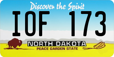 ND license plate IOF173