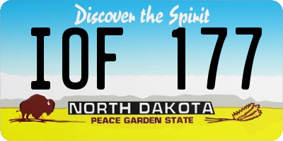 ND license plate IOF177