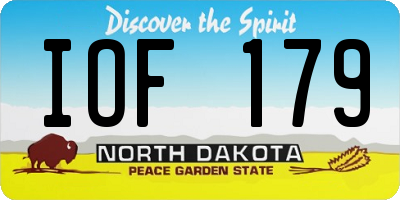 ND license plate IOF179