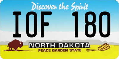 ND license plate IOF180