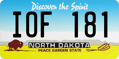 ND license plate IOF181