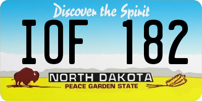 ND license plate IOF182
