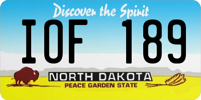ND license plate IOF189