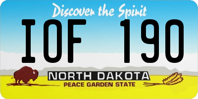 ND license plate IOF190
