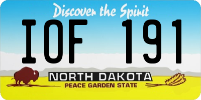 ND license plate IOF191