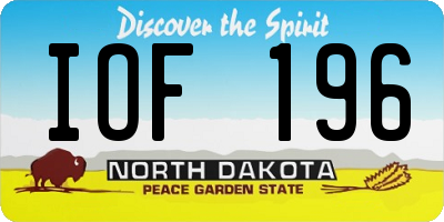 ND license plate IOF196