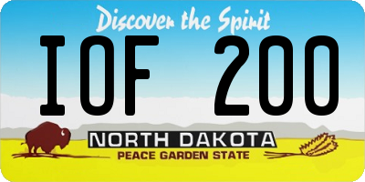 ND license plate IOF200