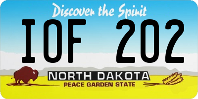 ND license plate IOF202