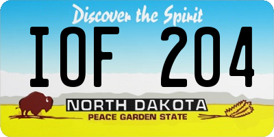 ND license plate IOF204