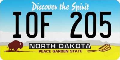 ND license plate IOF205