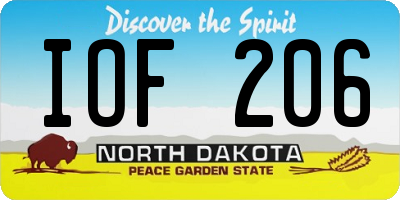 ND license plate IOF206