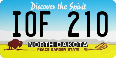 ND license plate IOF210