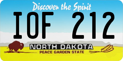 ND license plate IOF212