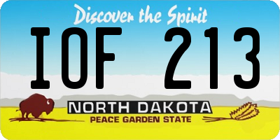 ND license plate IOF213