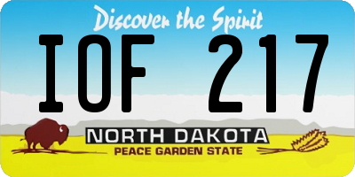ND license plate IOF217